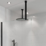 Lifestyle image of Crosswater Matt Black Glass-to-Ceiling Bracing Bar